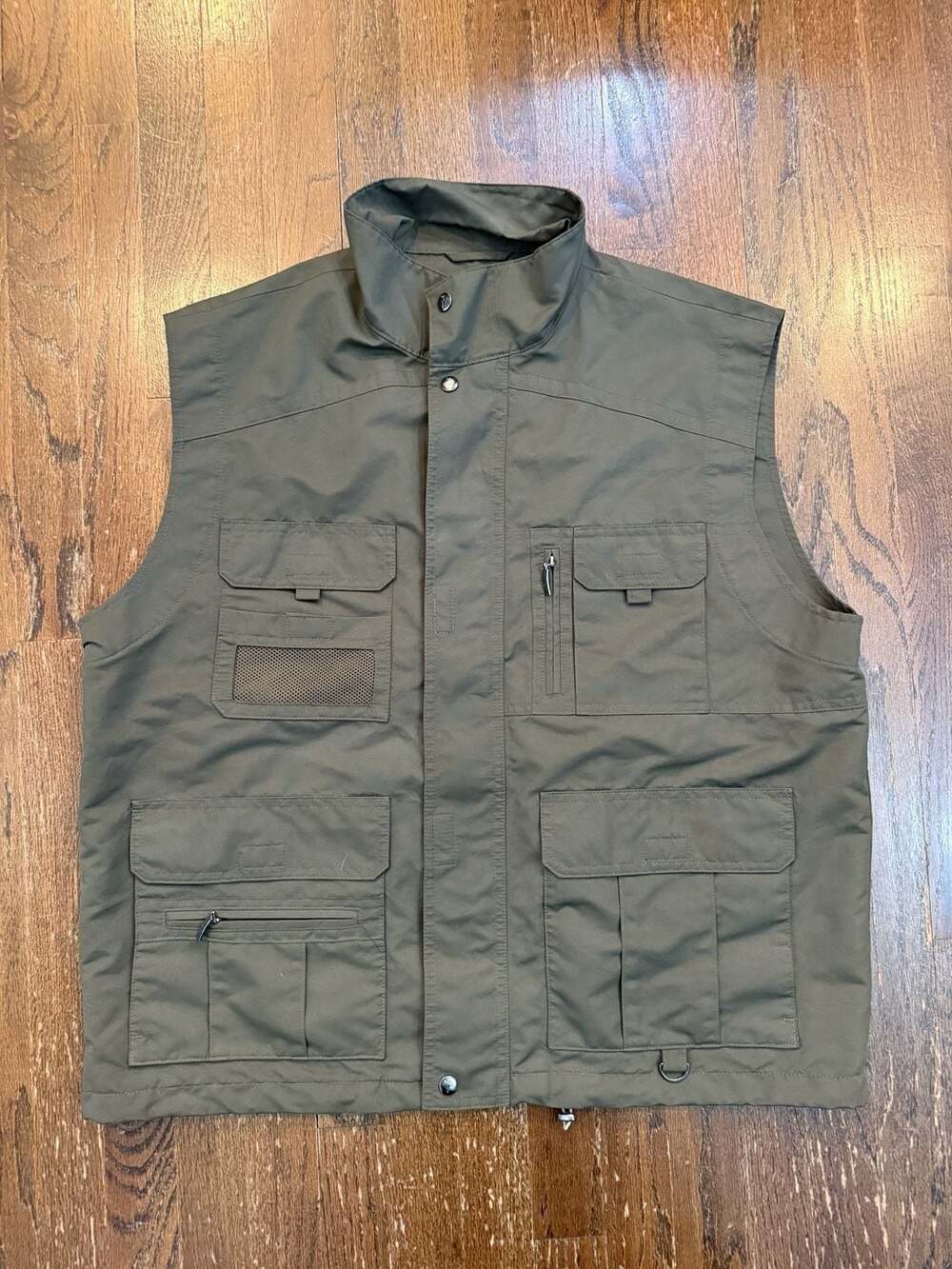 P.G. Field Utility Fishing Vest, Olive Green Multi-Pocket Tactical Waistcoat, Si